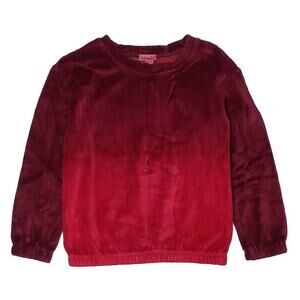 Splendid Fleece Jacket Size 5 - 6 Women Red Ombre Pullover Long Sleeve Top